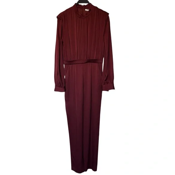 Veronica Beard Kavia Satin Jumpsuit in Clay Size 2 - Picture 2 of 16